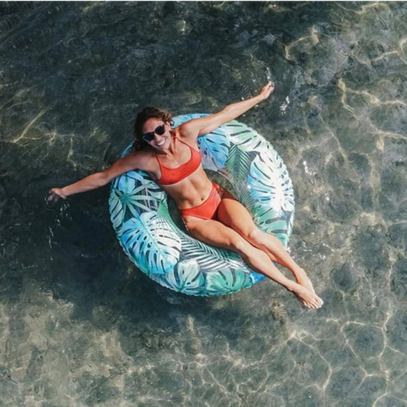 PoolCandy Tropical Palms Jumbo Pool Tube Float 48" Resort Collection NEW! - Picture 3 of 11